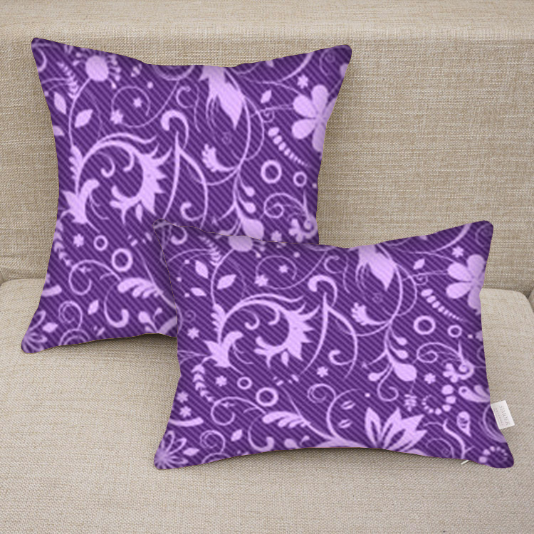 Custom Personalized Purple Floral Print Decorative Pillow Case on Luulla